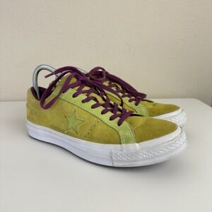 Converse Suede One Star OX‎ Low Top Yellow Purple Apple Green Mens 9 / Womens 11